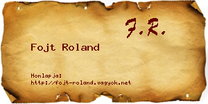 Fojt Roland névjegykártya