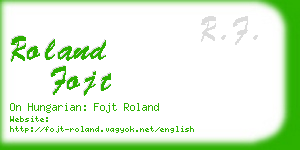 roland fojt business card